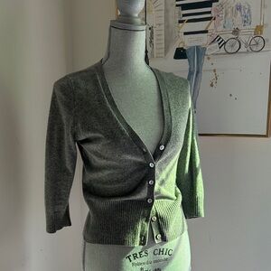 Caslon Women’s Grey Button-Front 100% Cashmere Cardigan Sweater